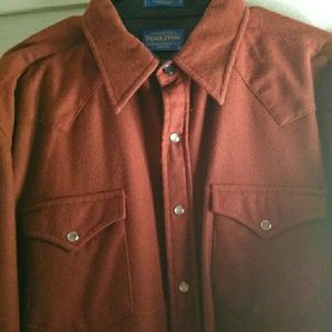 Pendleton xl rust canyon button down shirt wool